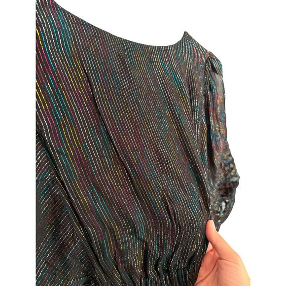 Ciebon Gayley Metallic Rainbow Stripe Maxi Dress NWT Size XS - Picture 4 of 7